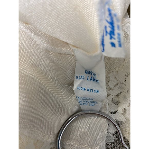 QUEENS WAY TO FASHION LINGERIE Large Ivory Camisole Top Lingerie Lace Tank Shell - Picture 9 of 11